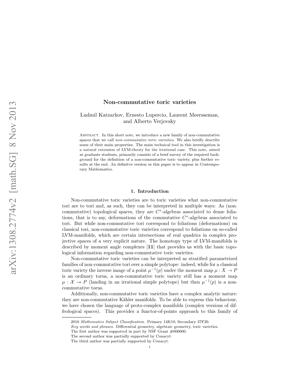 Non-Commutative Toric Varieties