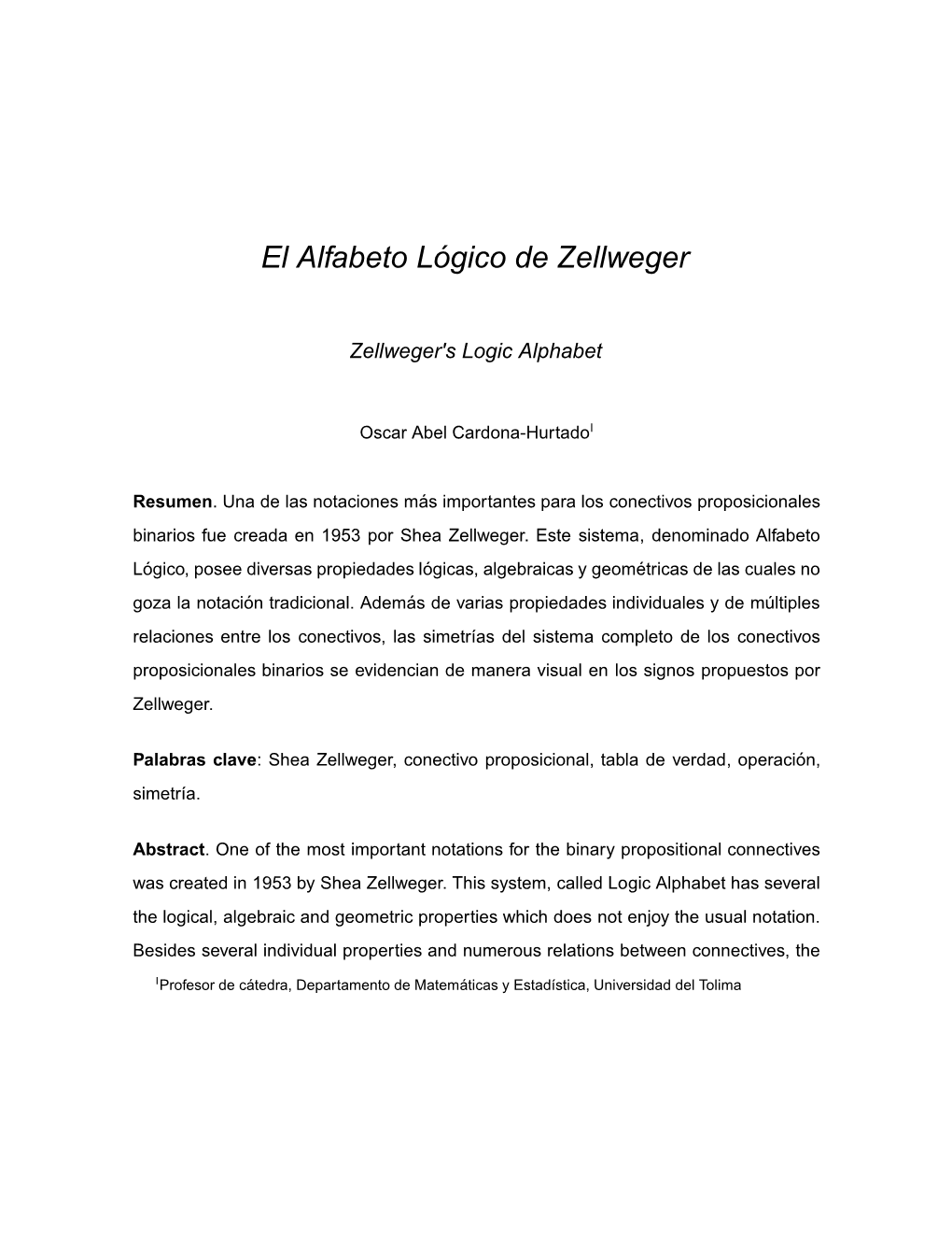 El Alfabeto L´Ogico De Zellweger