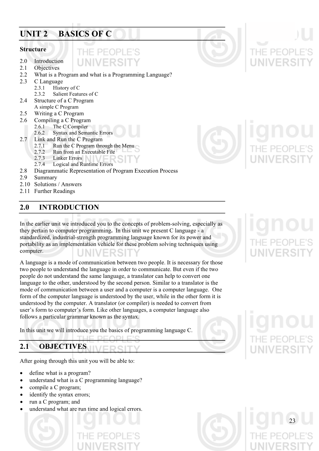 Unit 2 Basics of C