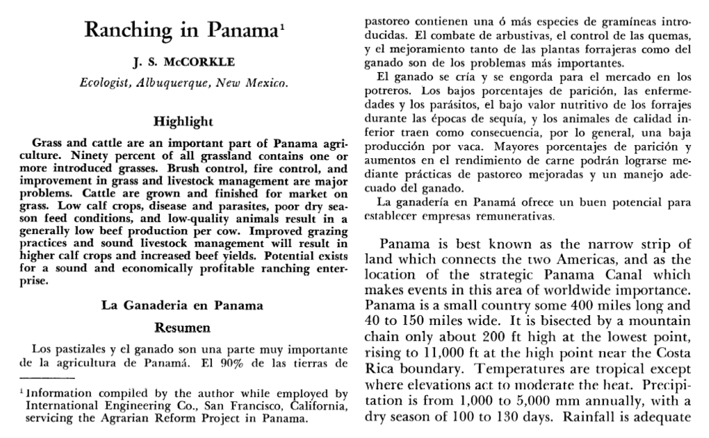 Ranching in Panama'