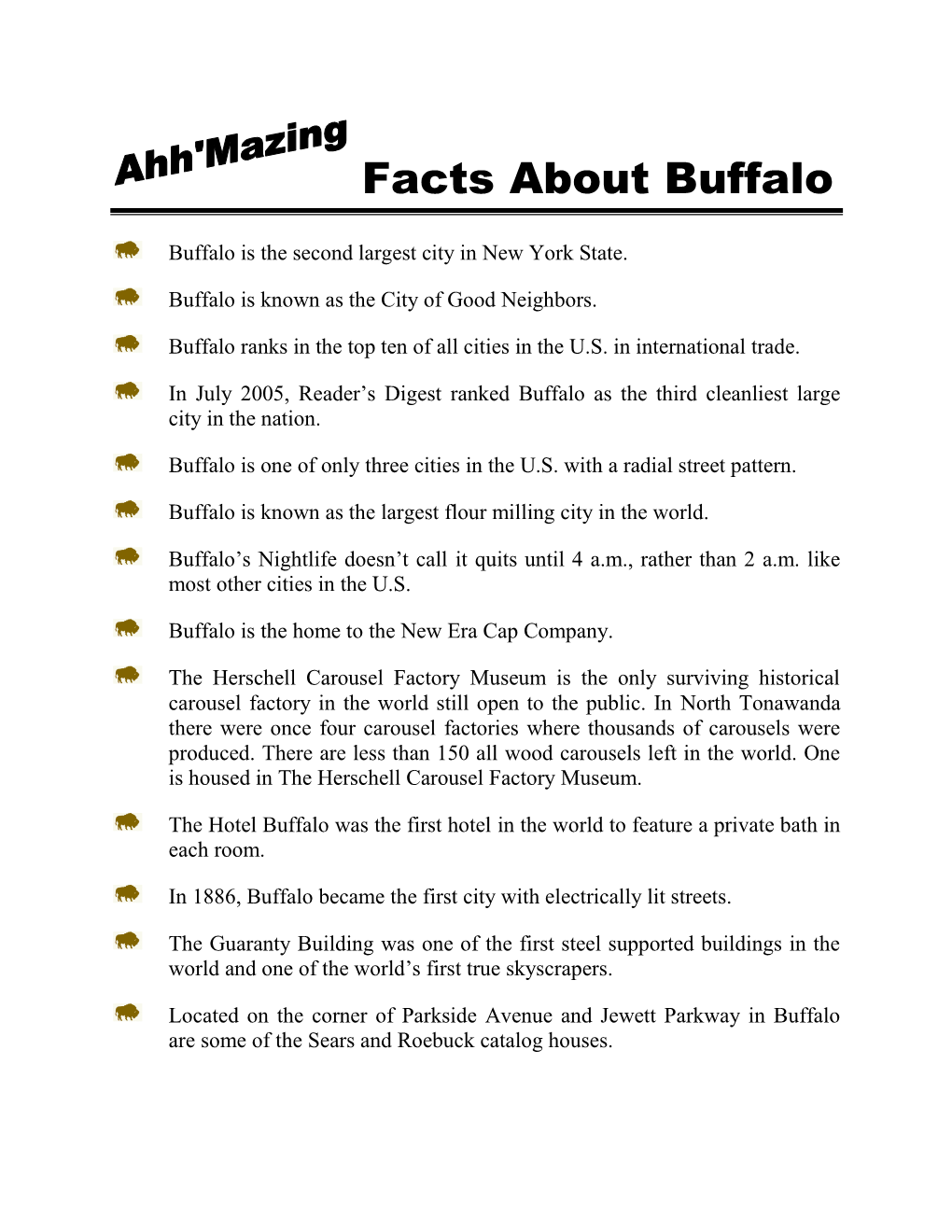 Ahh'mazing Facts About Buffalo