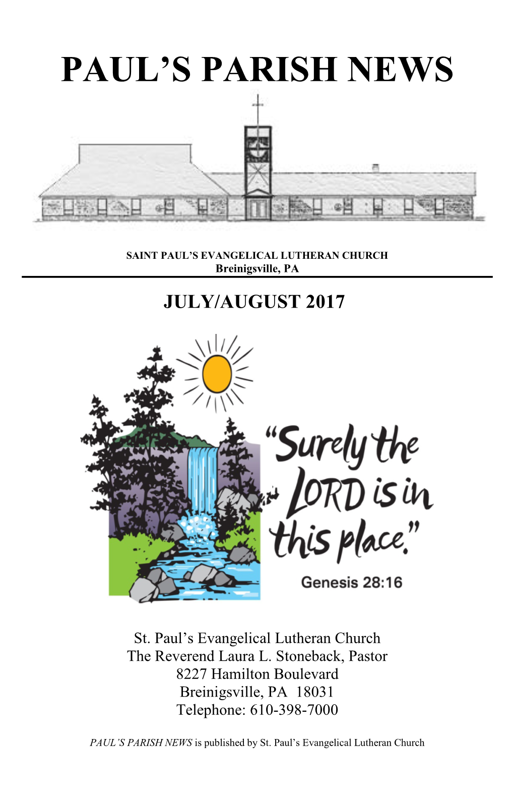 July 2017 St. Paul's Lutheran Church