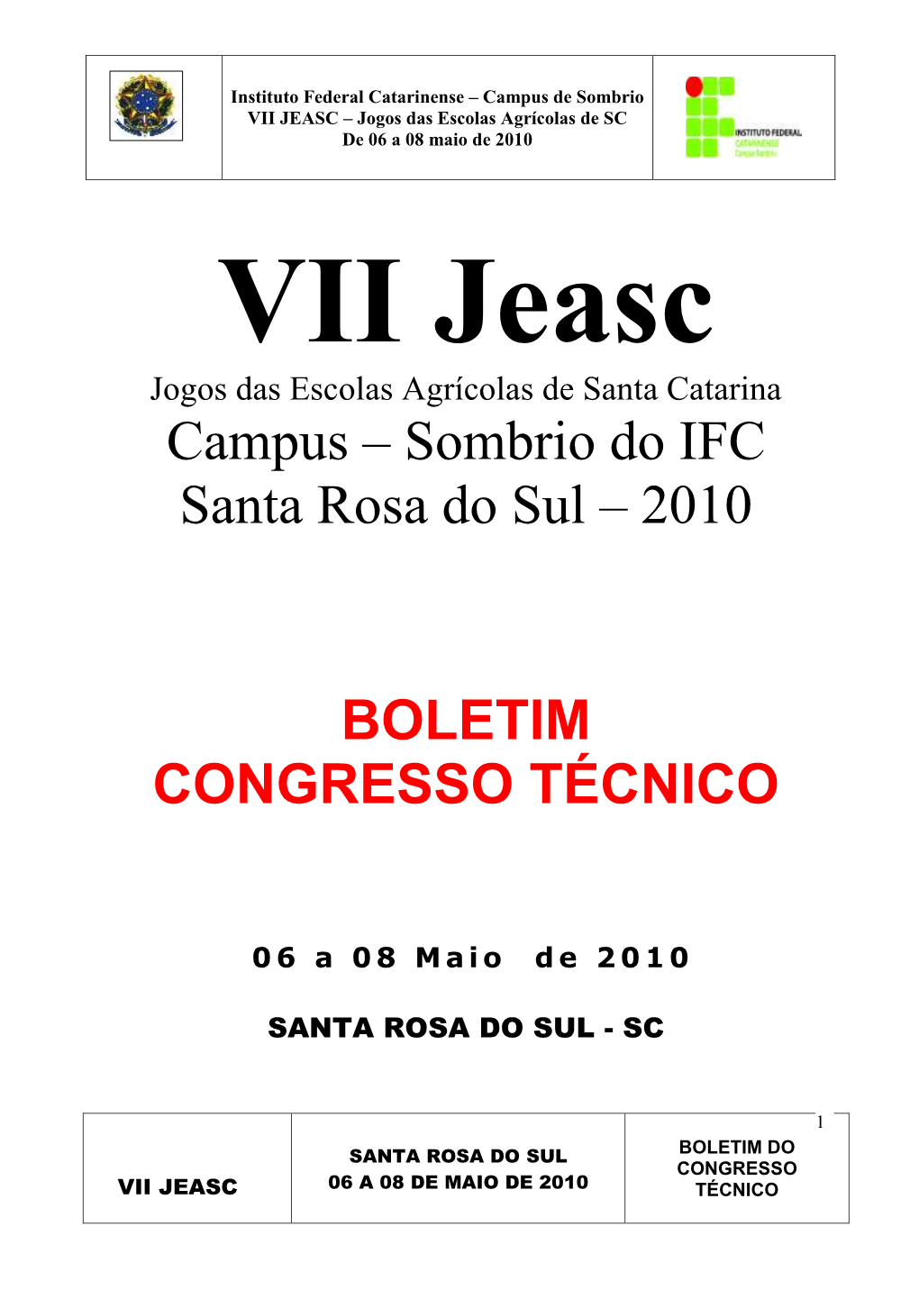 Boletim Congresso Jeasc 2010