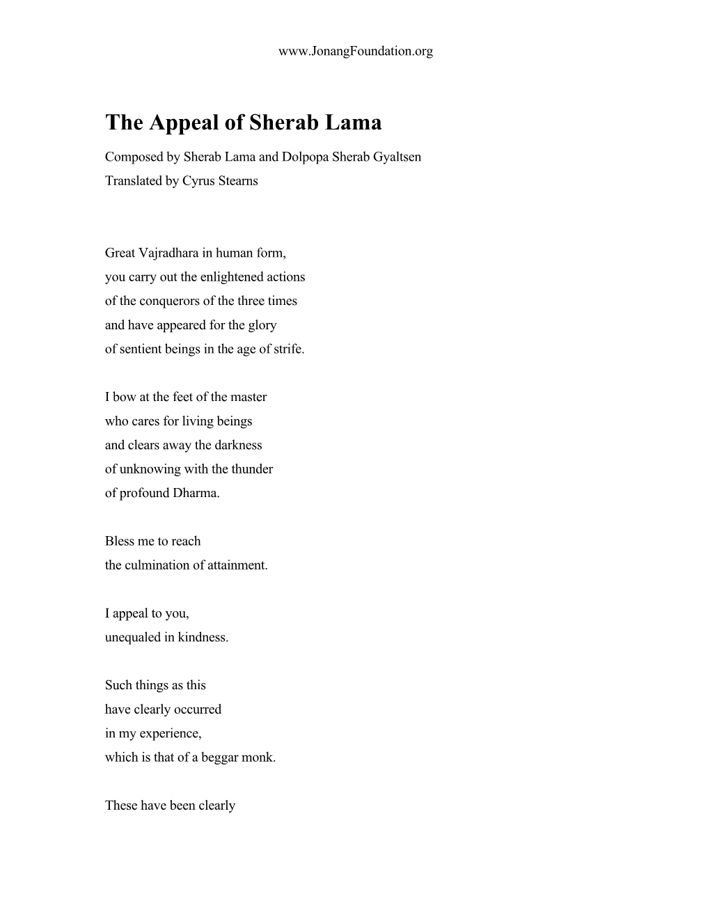 The Appeal of Sherab Lama