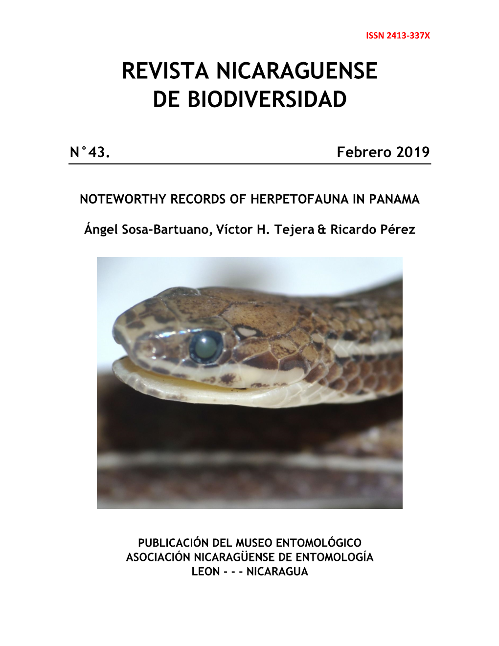 Noteworthy Records of Herpetofauna in Panama. 8