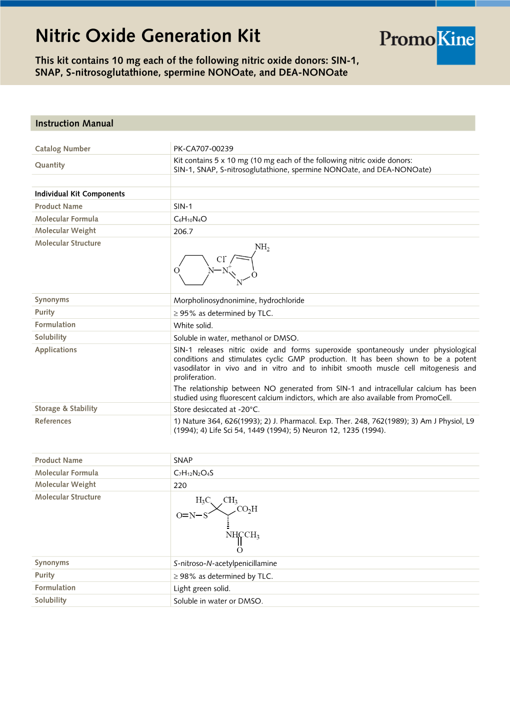 Nitric Oxide Generation Kit