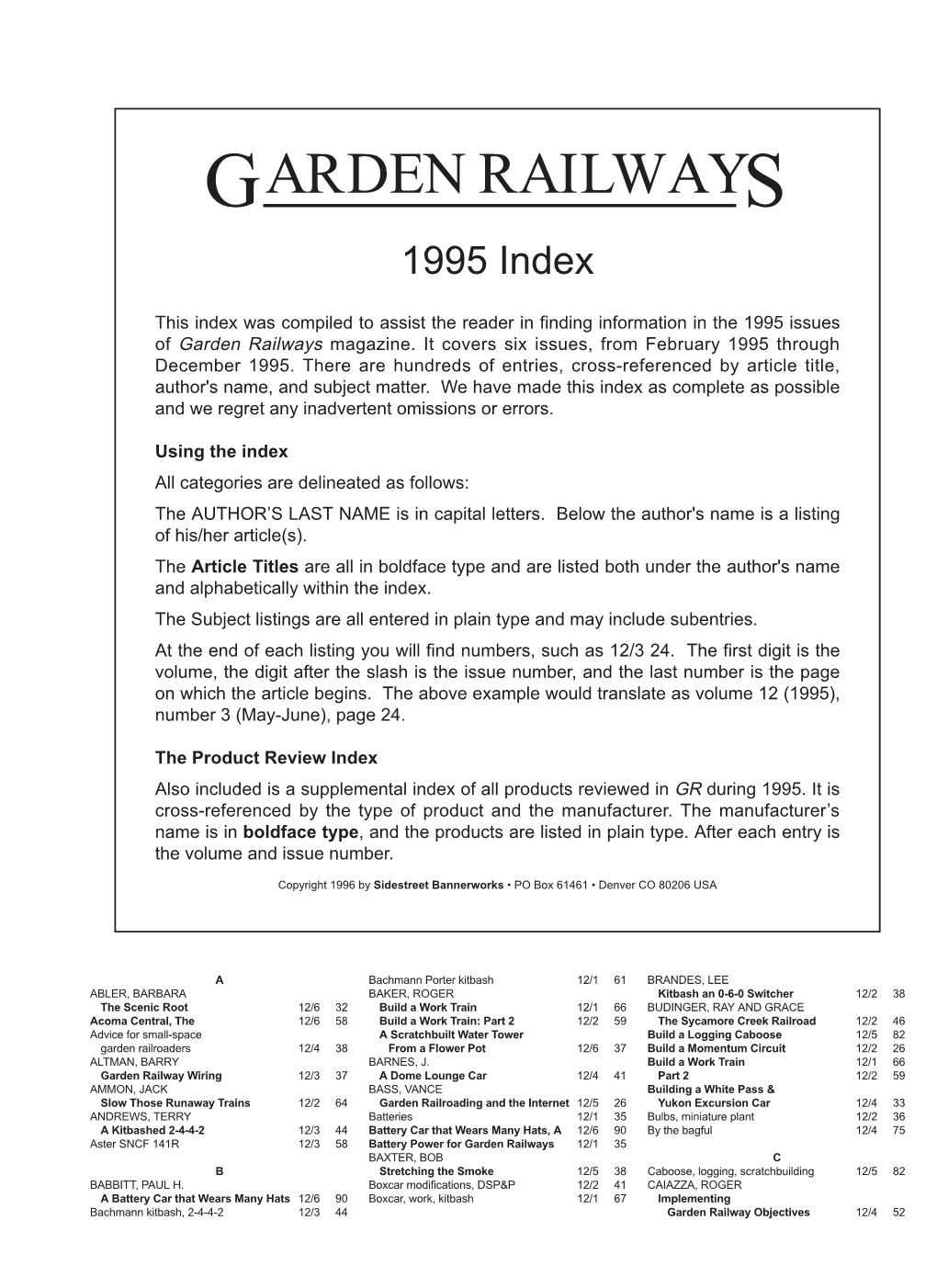 GRW Index 1995