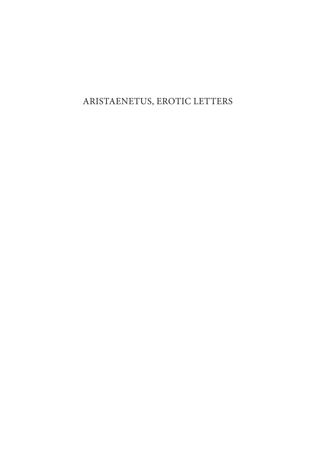 Aristaenetus, Erotic Letters