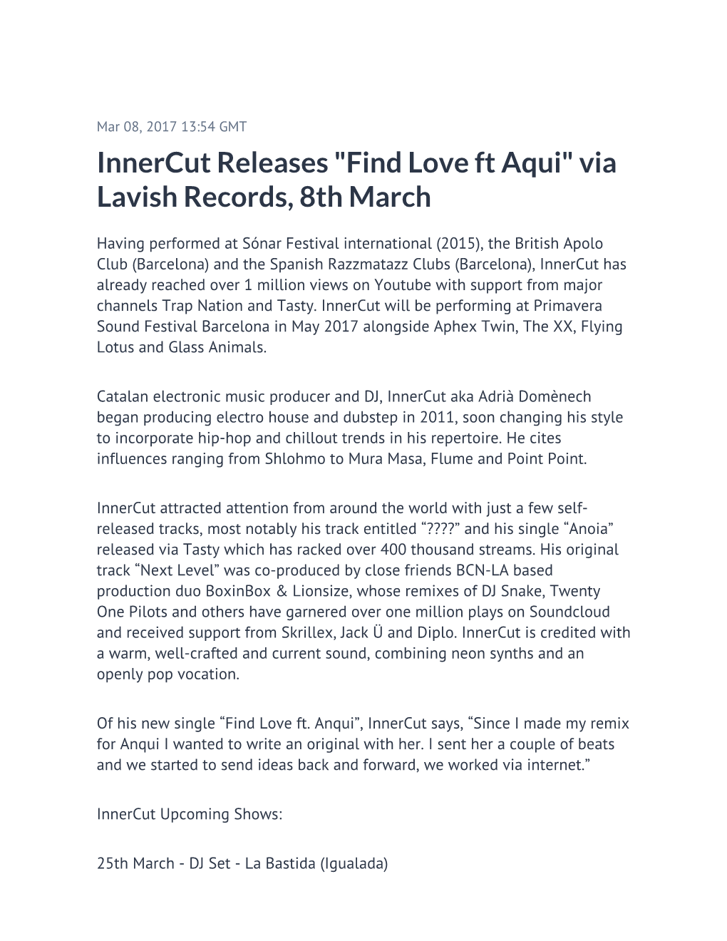 ​Innercut Releases 