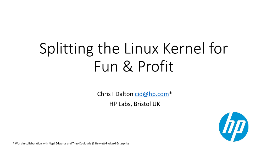 (Linux) Kernel Enhancements to Support Container Security