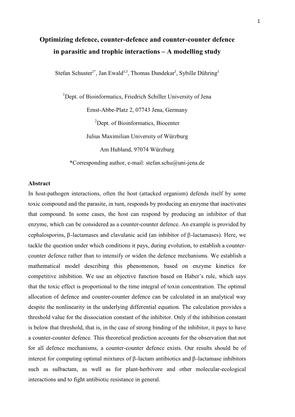 Optimizing Defence, Counter-Defence and Counter-Counter Defence in Parasitic and Trophic Interactions – a Modelling Study