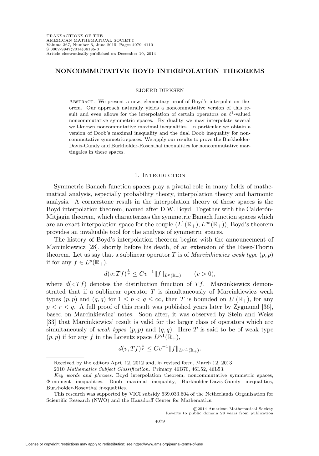 Noncommutative Boyd Interpolation Theorems