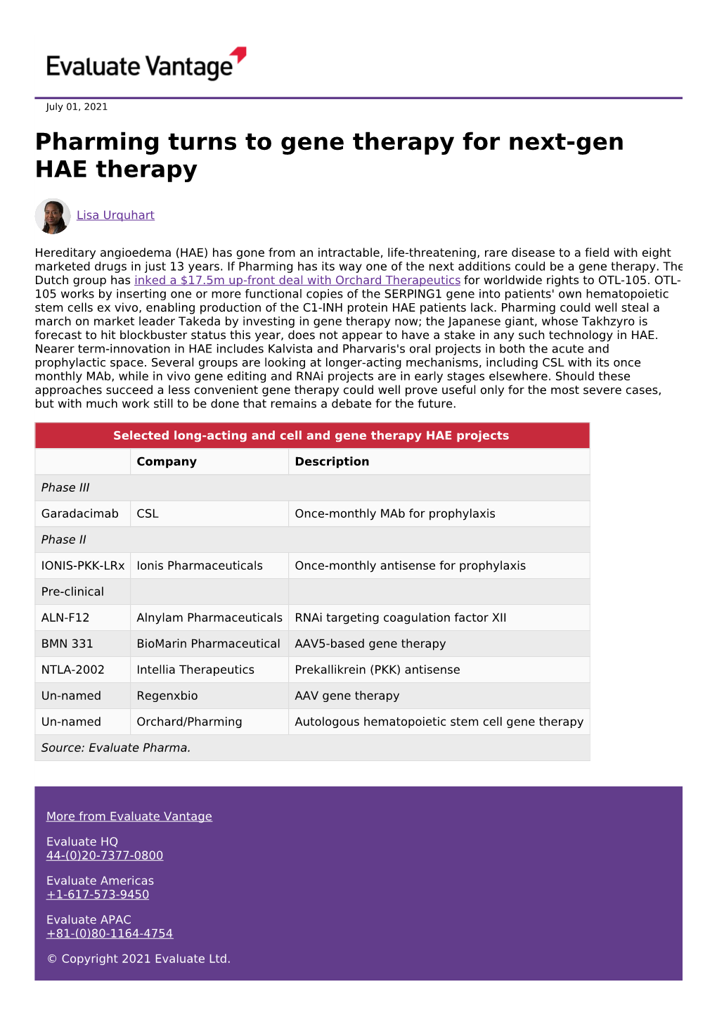 Pharming Turns to Gene Therapy for Next-Gen HAE Therapy