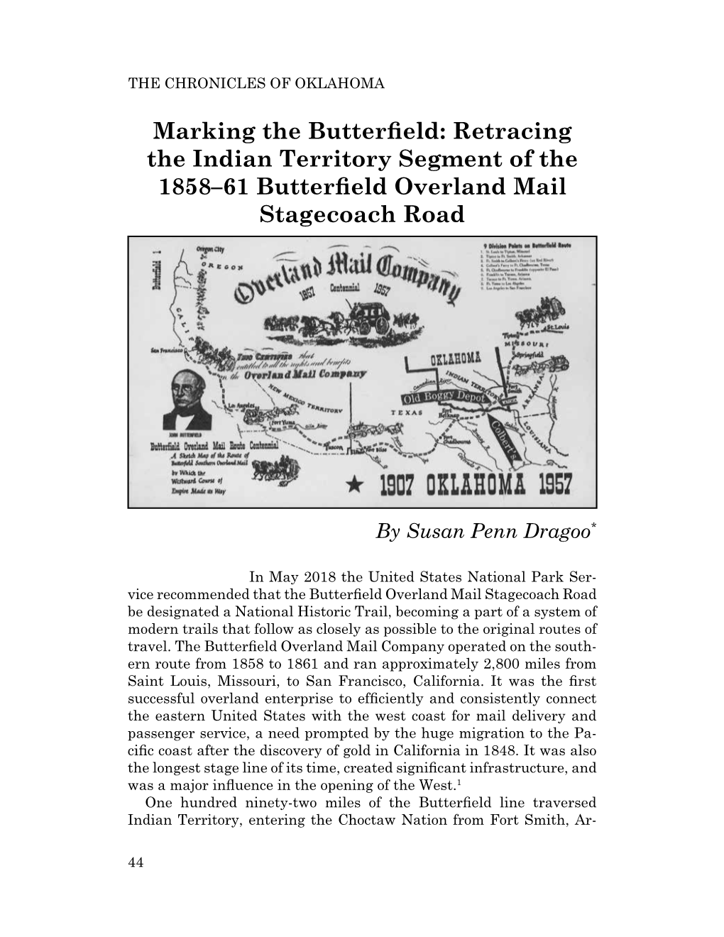 Dragoo-Butterfield Overland Mail Route