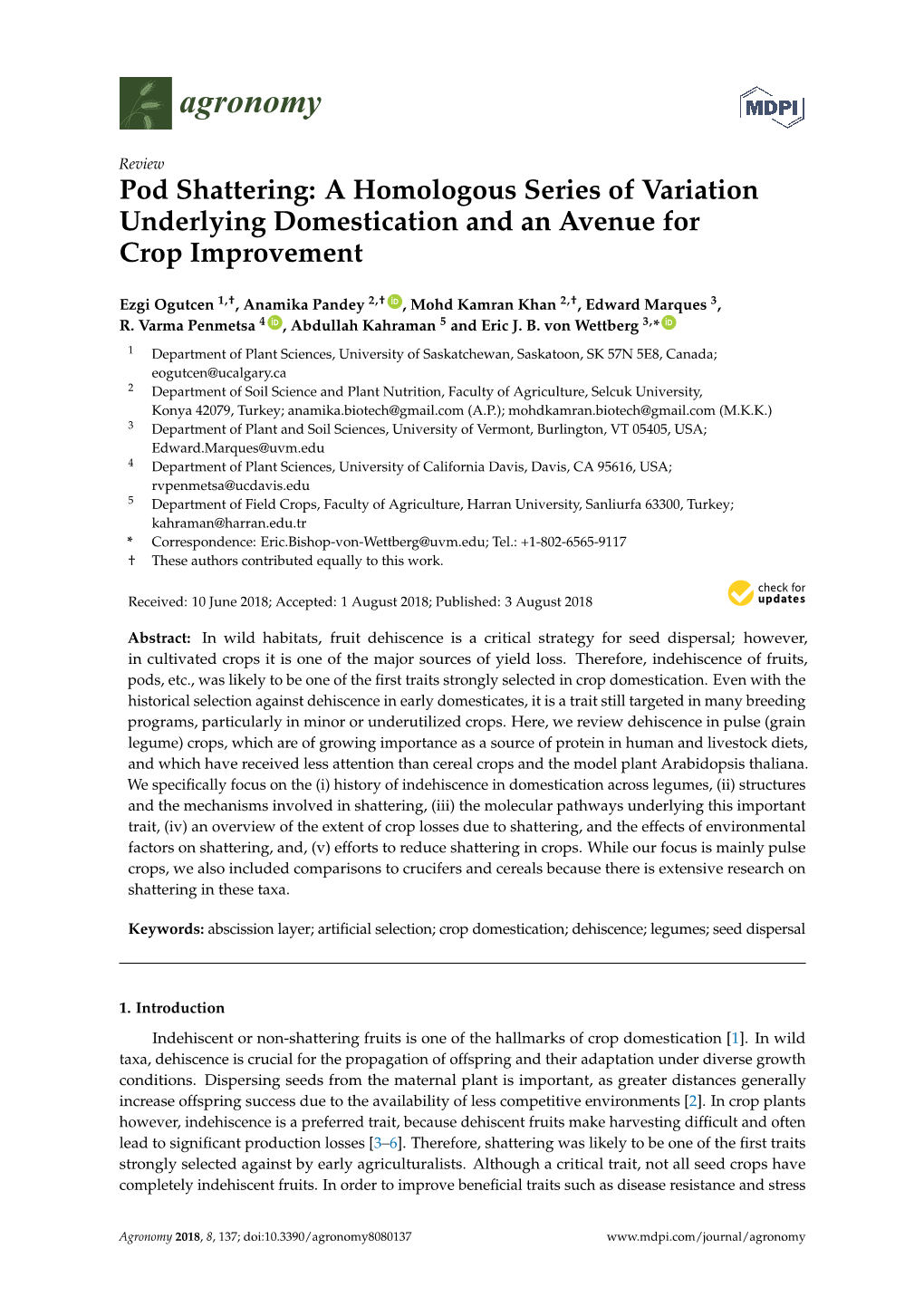 Pod Shattering: a Homologous Series of Variation Underlying Domestication and an Avenue for Crop Improvement