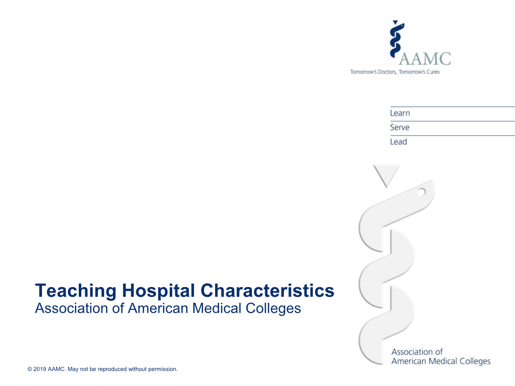 Teaching Hospitals, FY2017