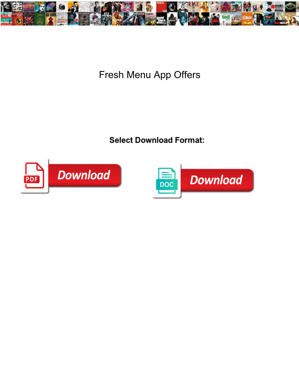 Fresh Menu App Offers
