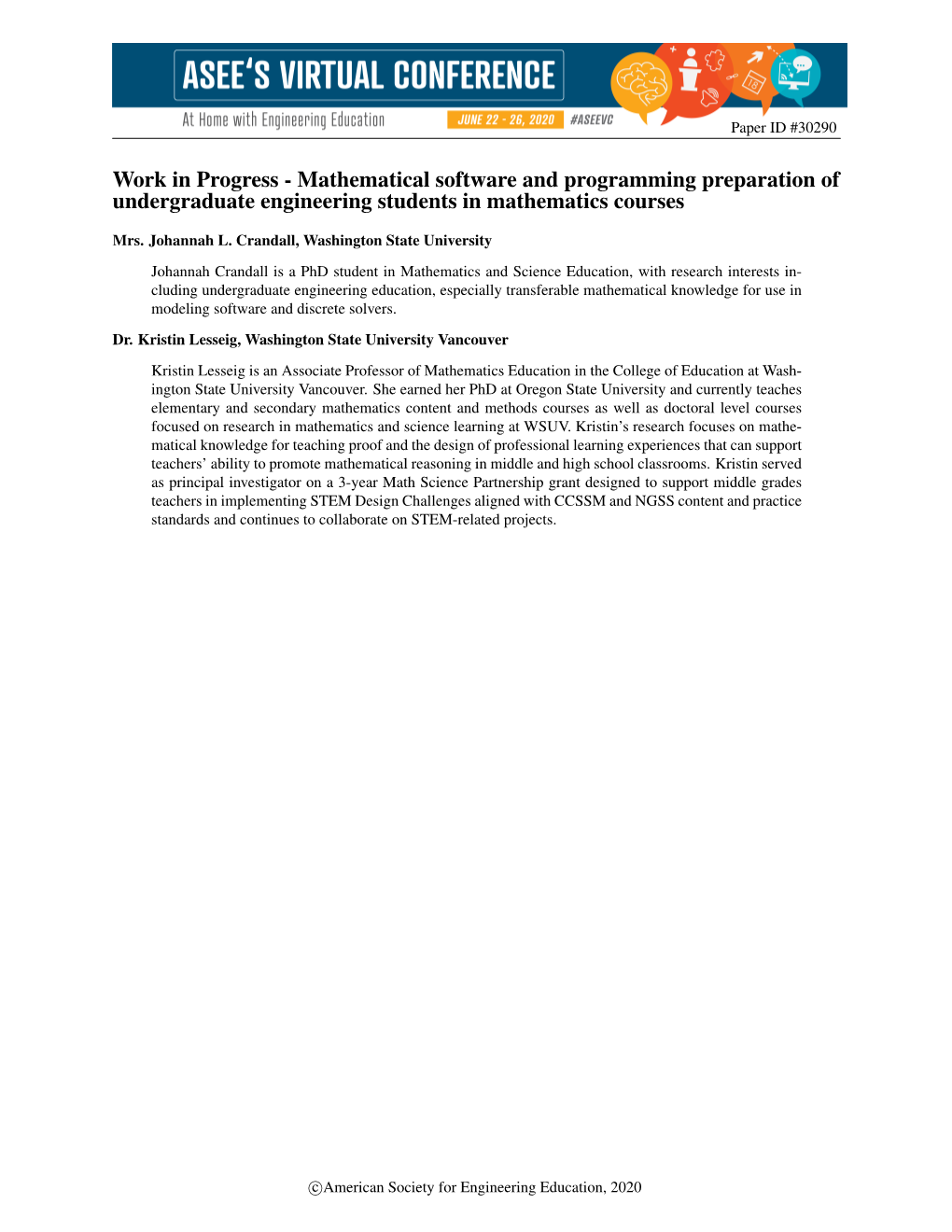 WIP: Mathematical Software and Programming Preparation of Undergraduate Engineering Students in Mathematics Courses