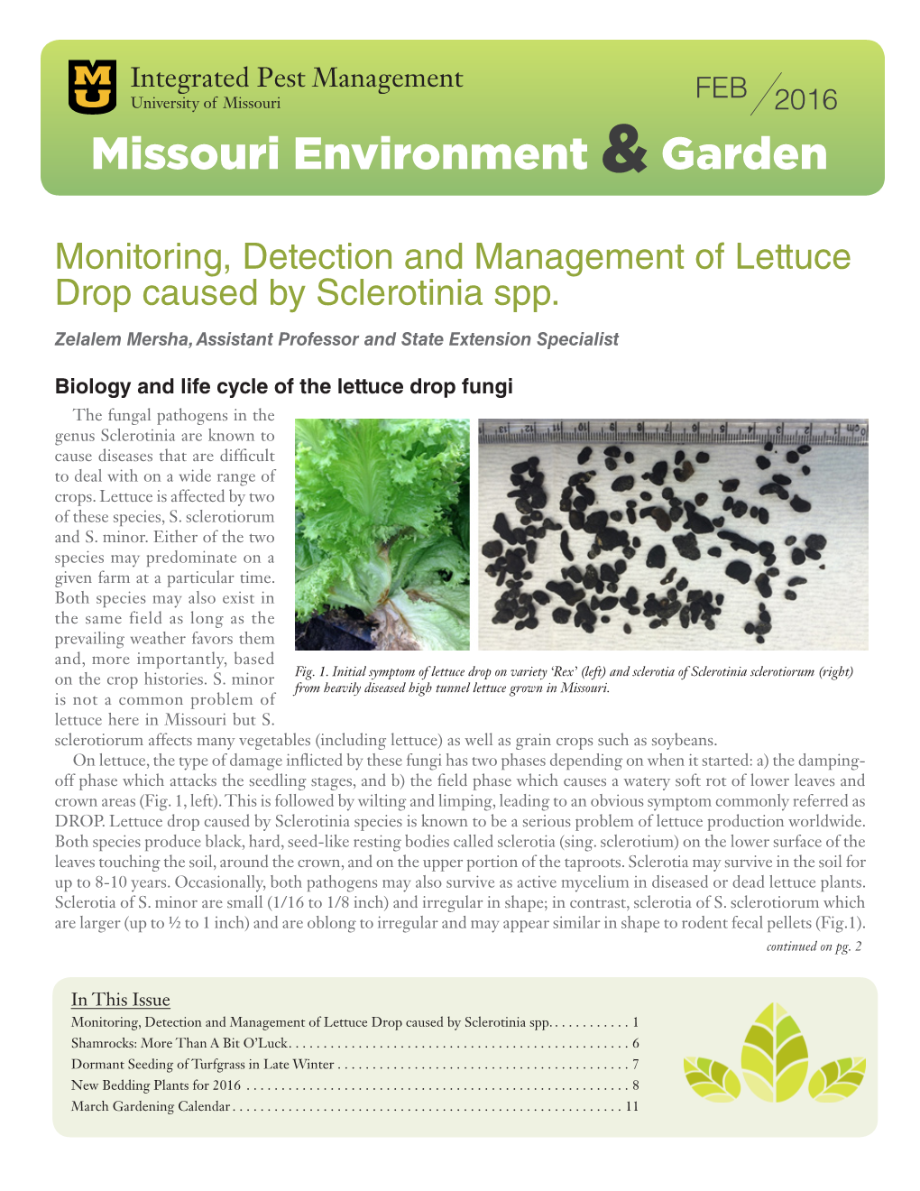 Missouri Environment and Garden Newsletter, February 2016