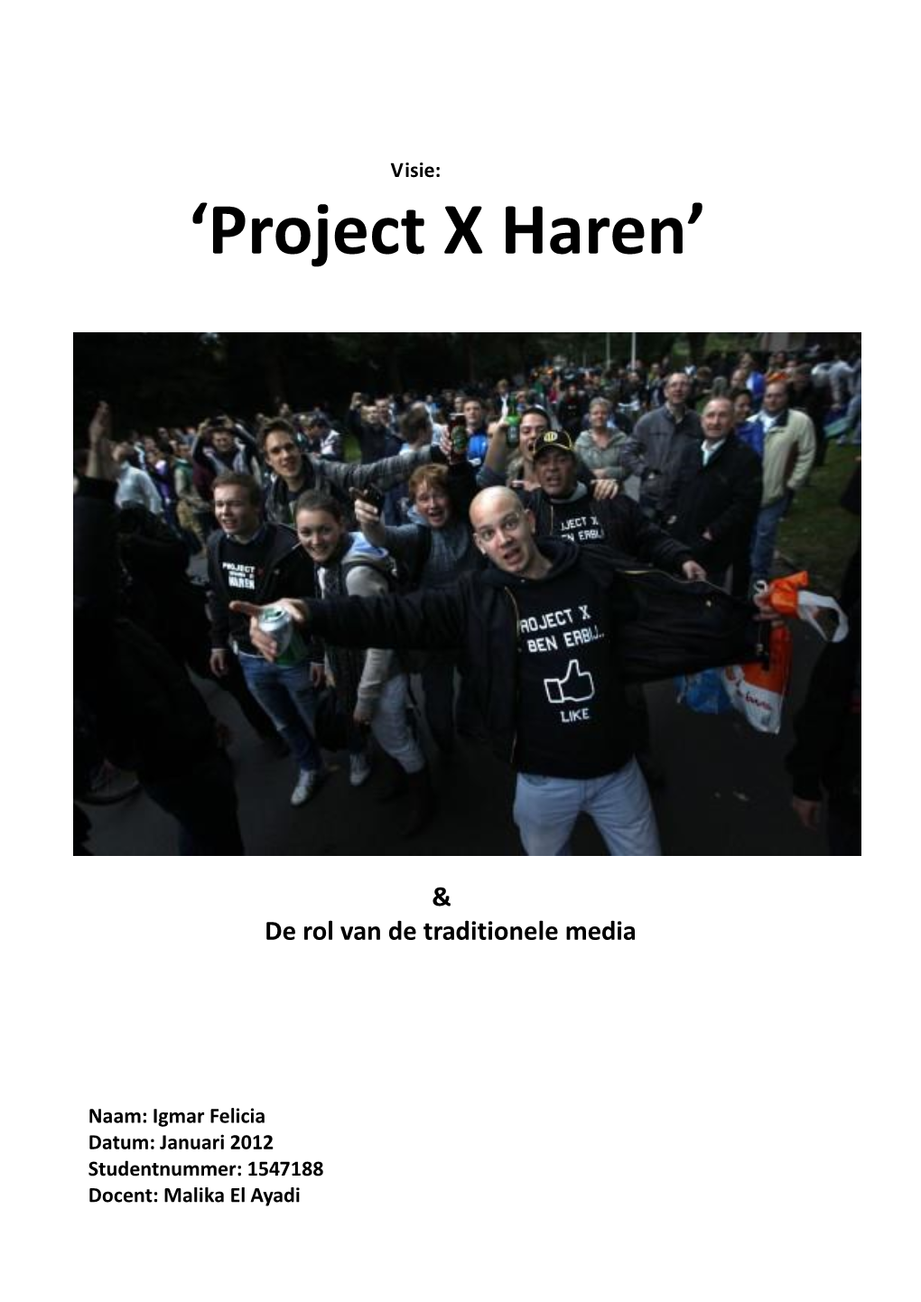 'Project X Haren' , Vernoemd Naar De Amerikaanse Filmkomedie Project X Waar Een Soortgelijk Verjaardagspartijtje Compleet Uit De Hand Loopt