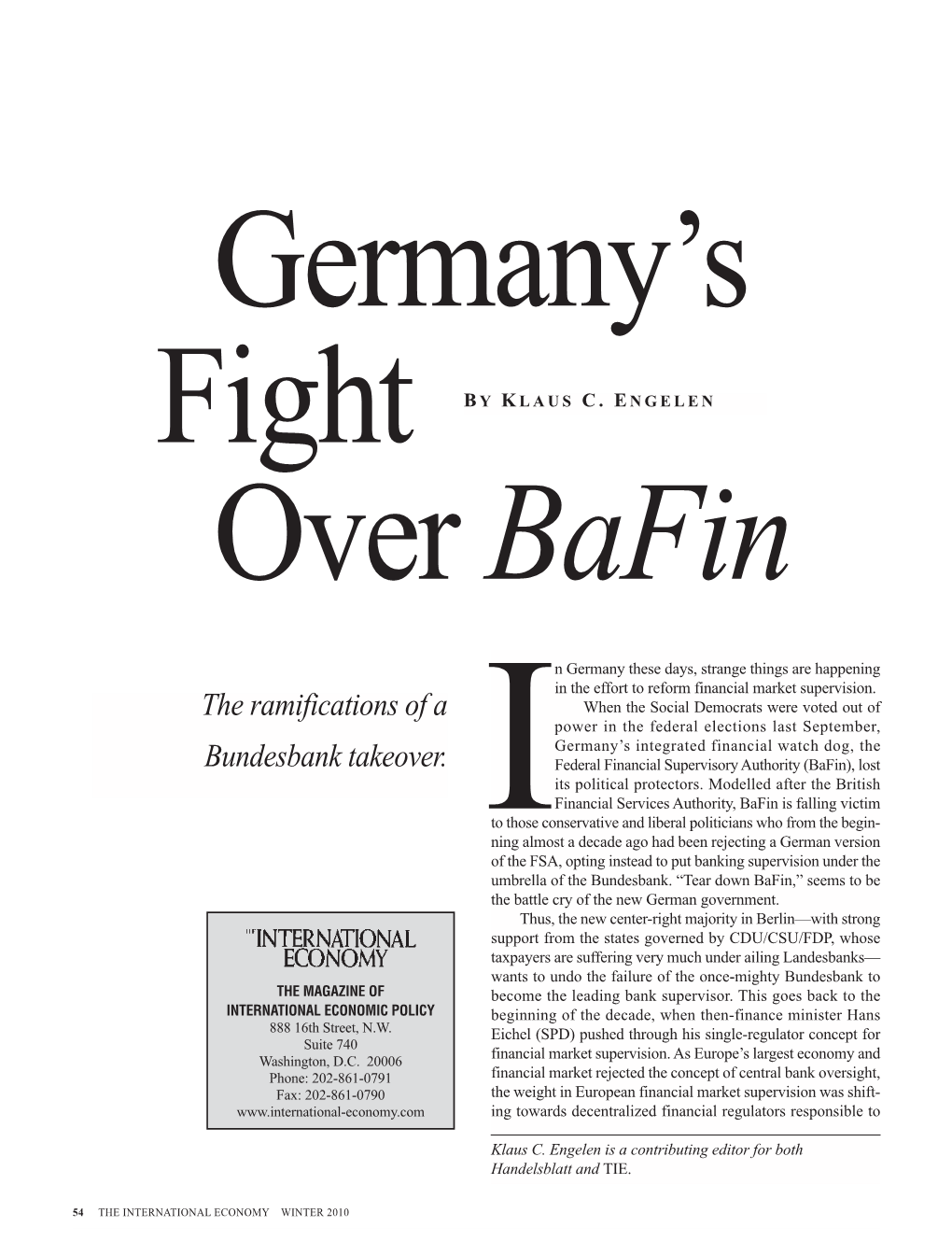 Germany's Fight Over Bafin