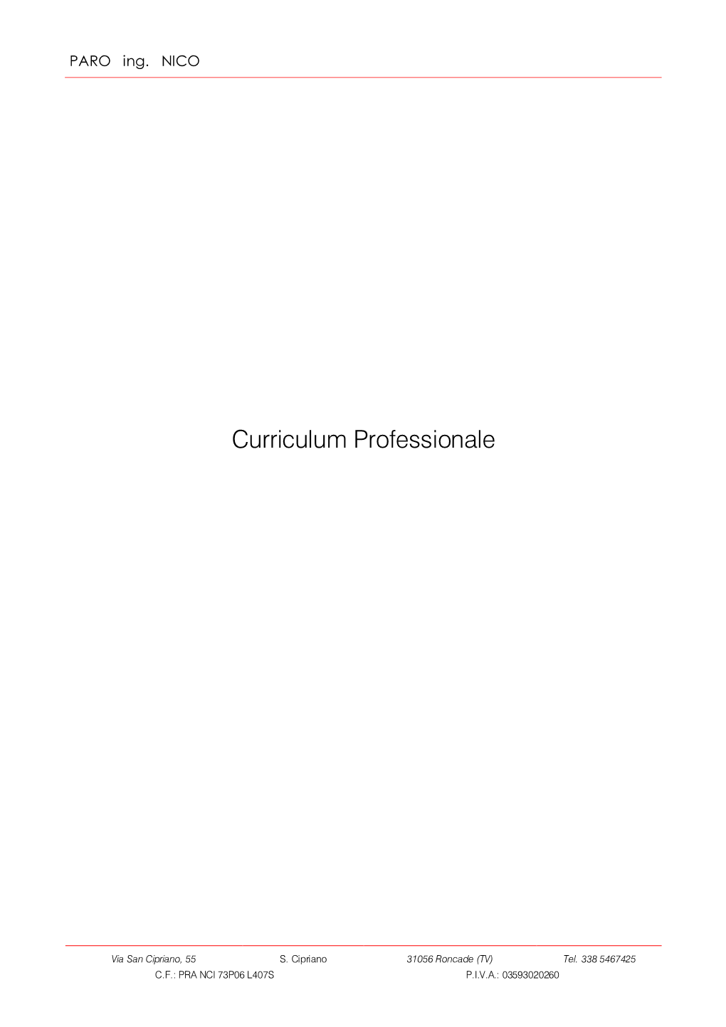 Curriculum Professionale