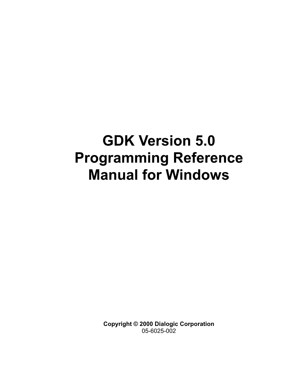 GDK 5.0 Programming Reference for Windows