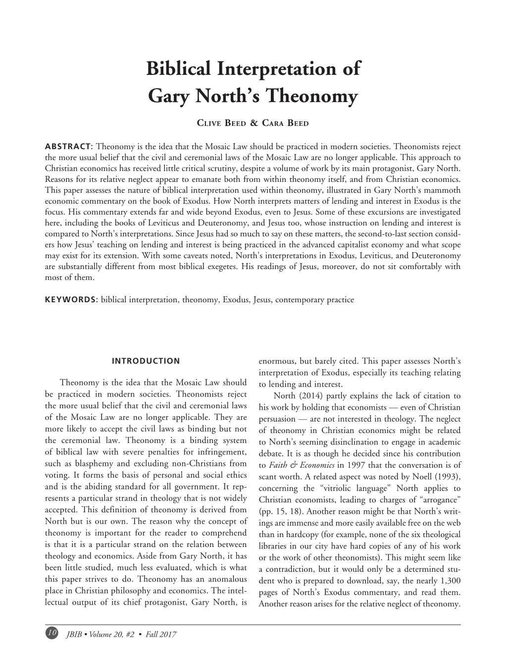 Biblical Interpretation of Gary North's Theonomy