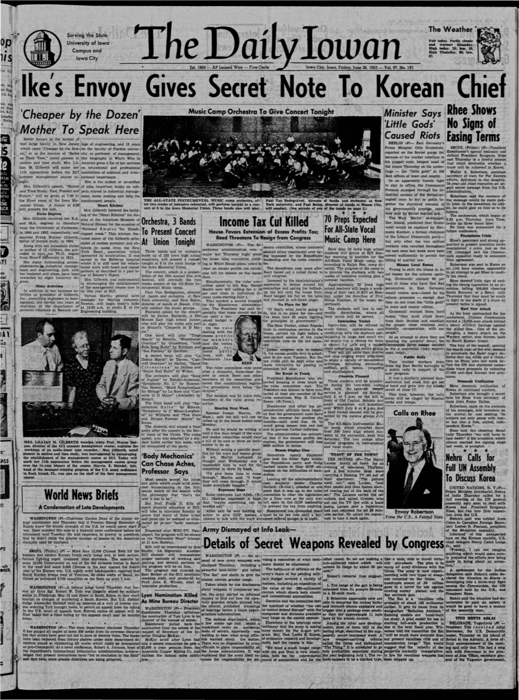 Daily Iowan (Iowa City, Iowa), 1953-06-26
