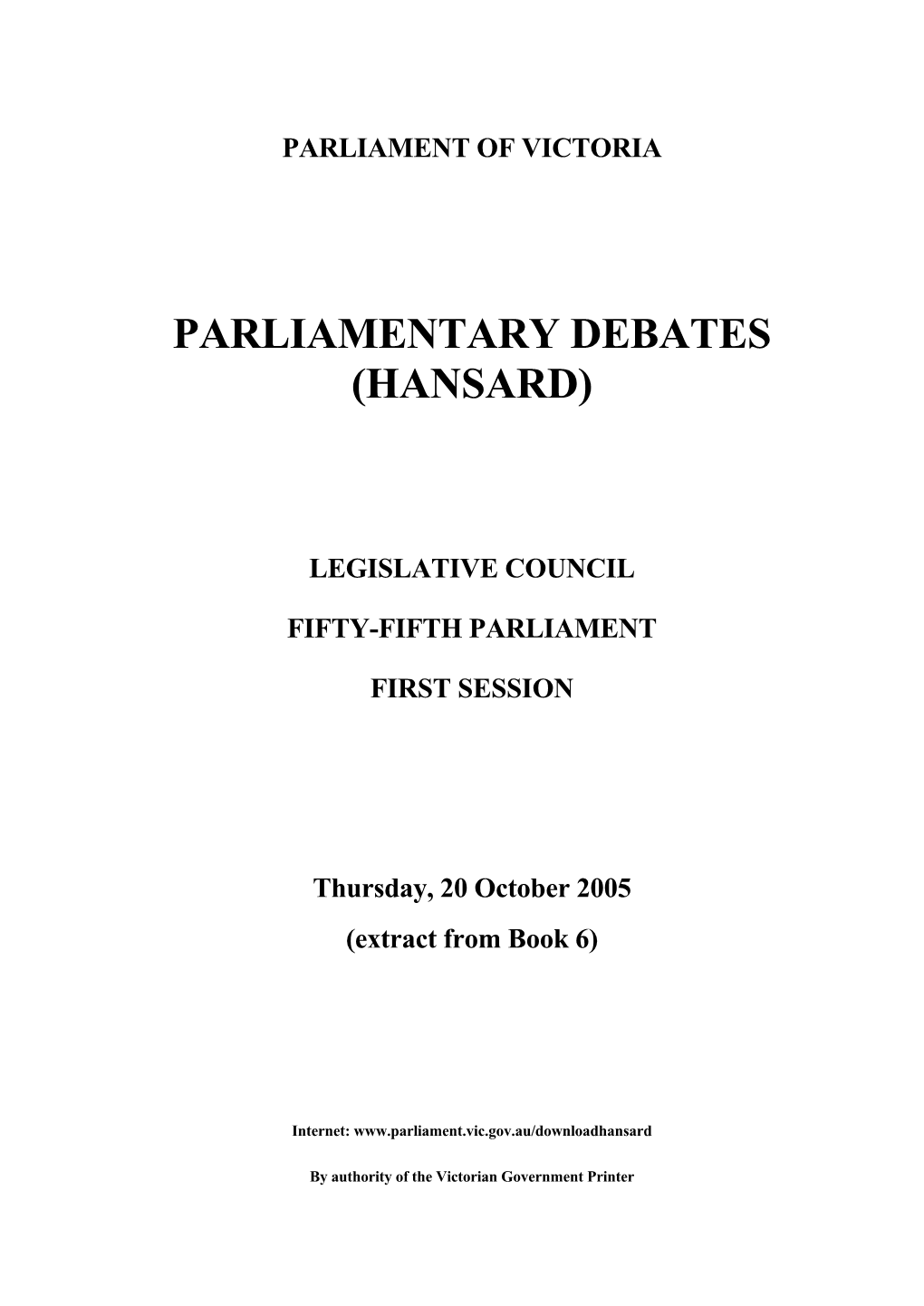 Parliamentary Debates (Hansard)