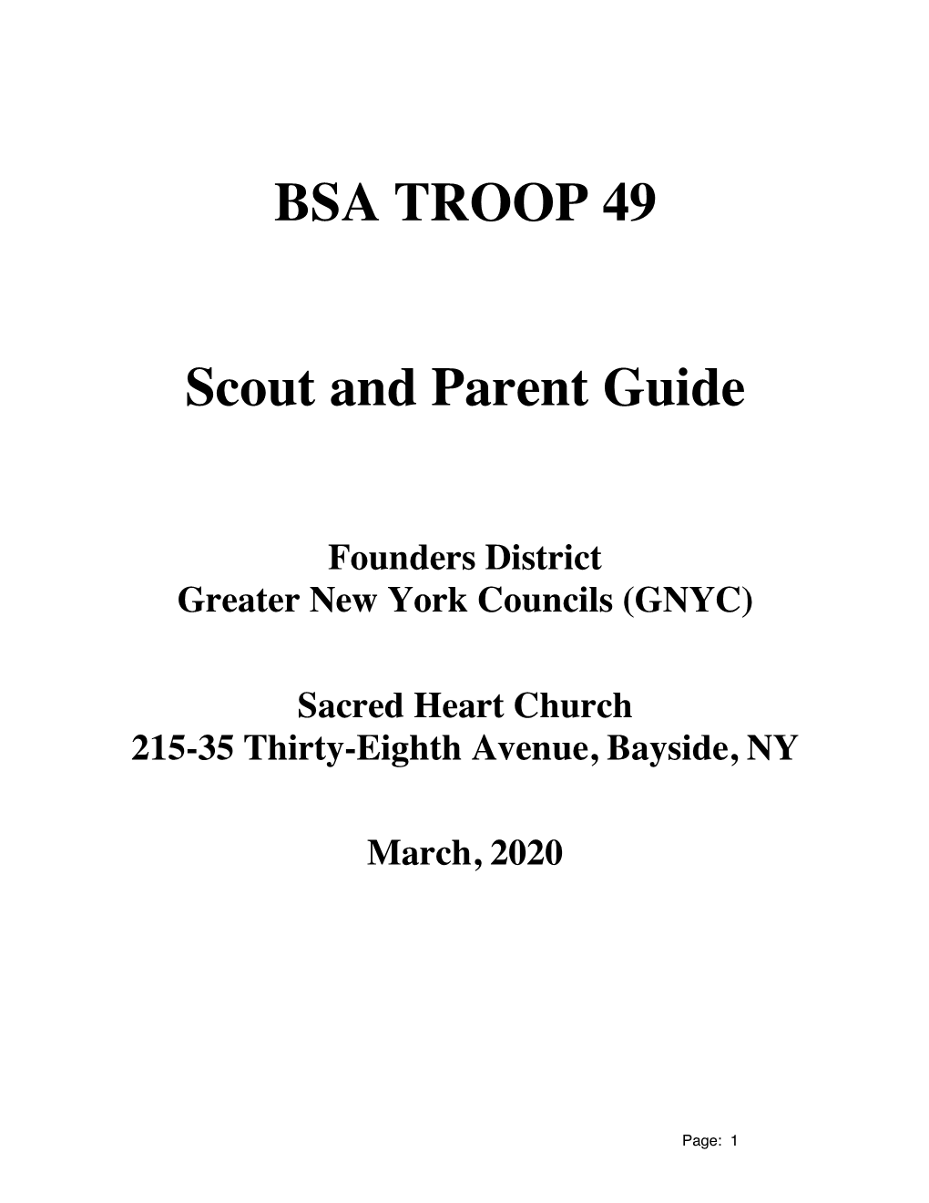 BSA TROOP 49 Scout and Parent Guide