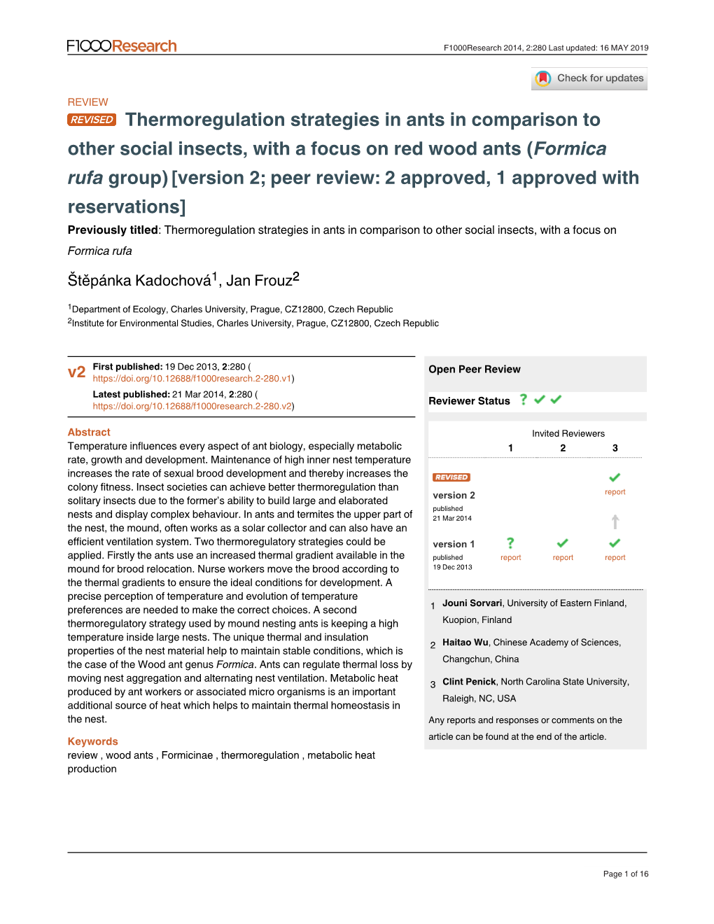 Thermoregulation Strategies in Ants in Comparison to Other Social Insects