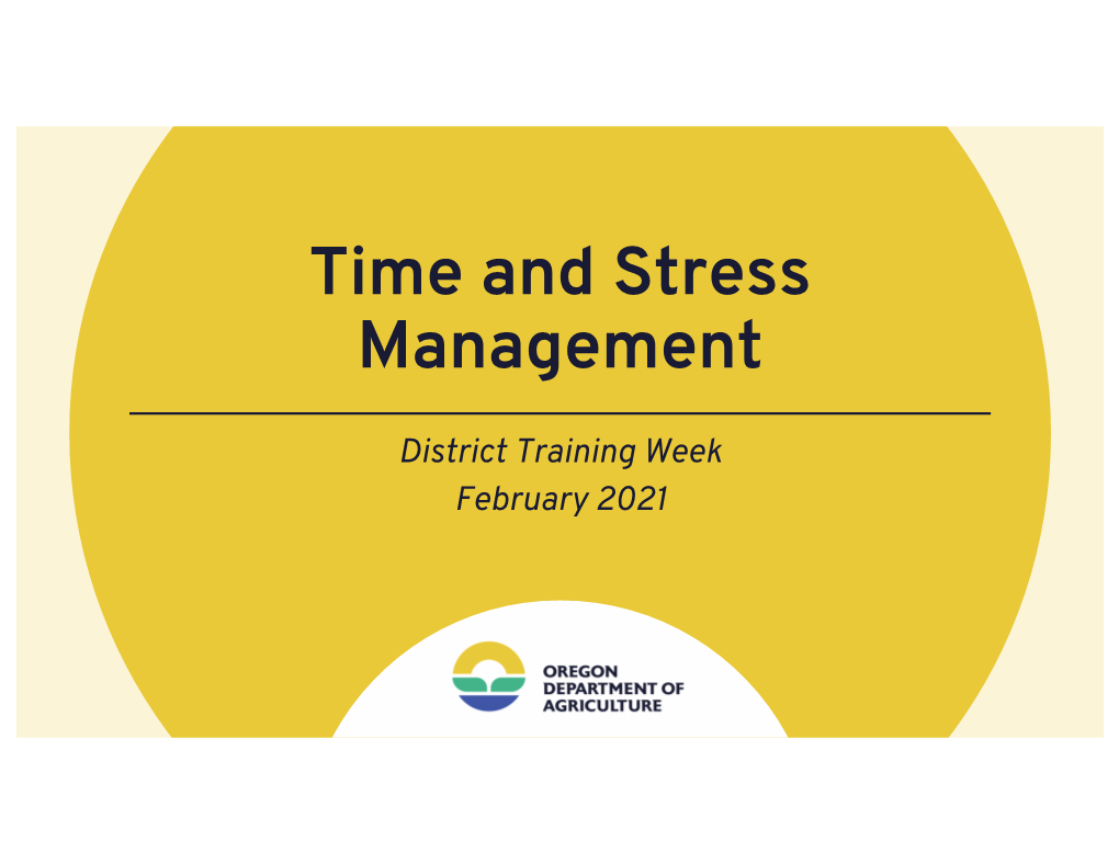 Time and Stress Management