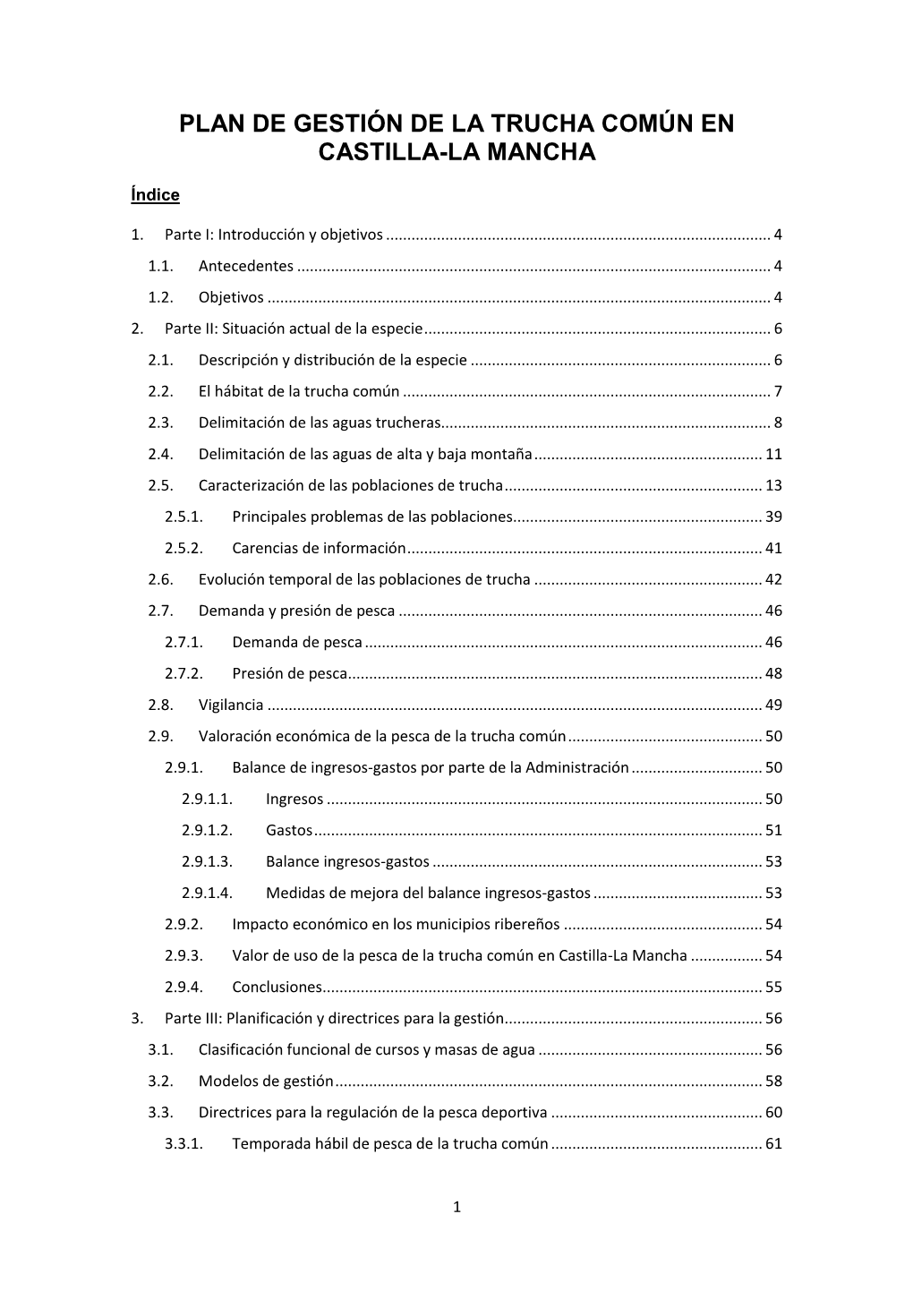 Plan De Gestión De La Trucha Común En Castilla-La Mancha