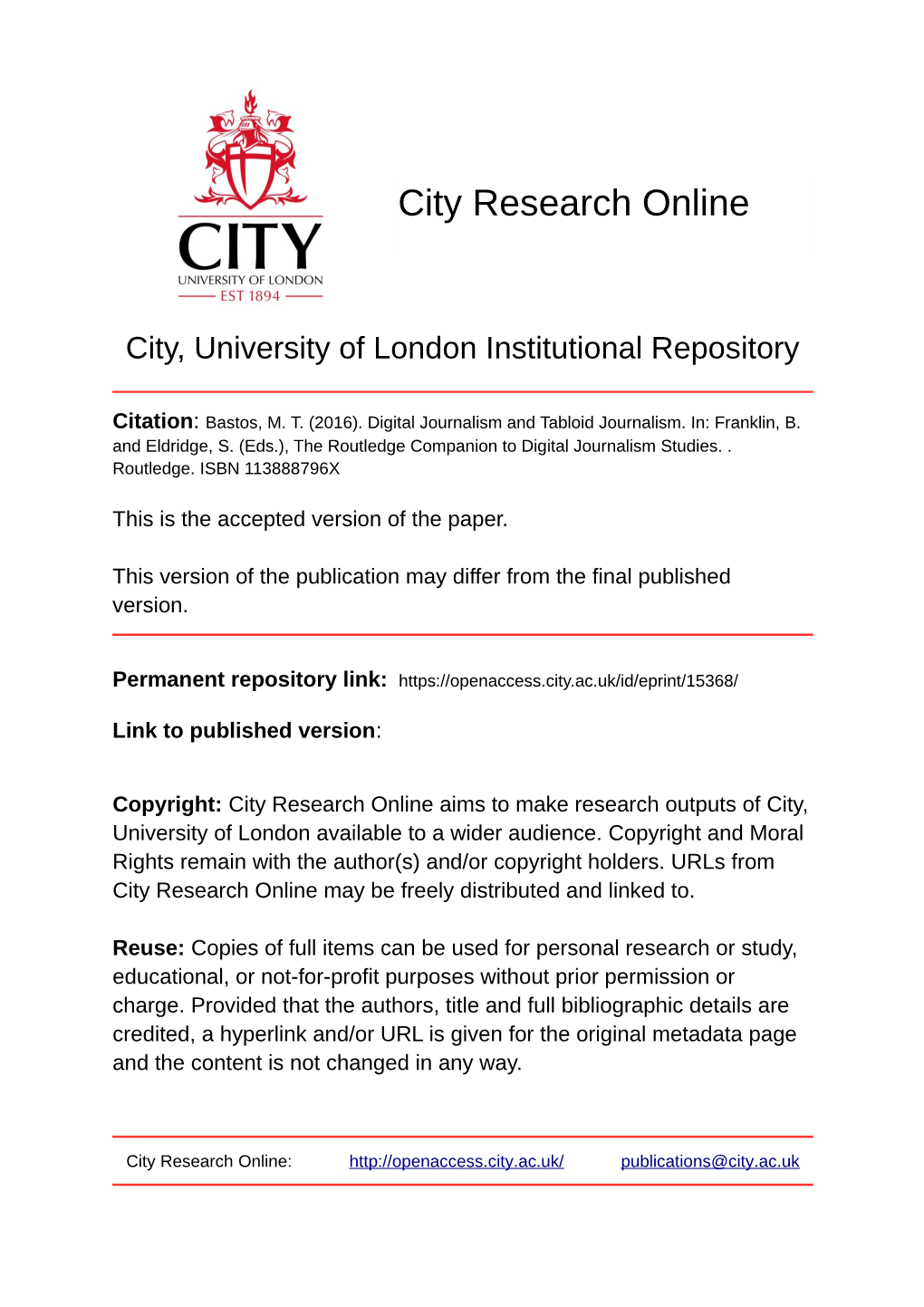 The Routledge Companion to Digital Journalism Studies