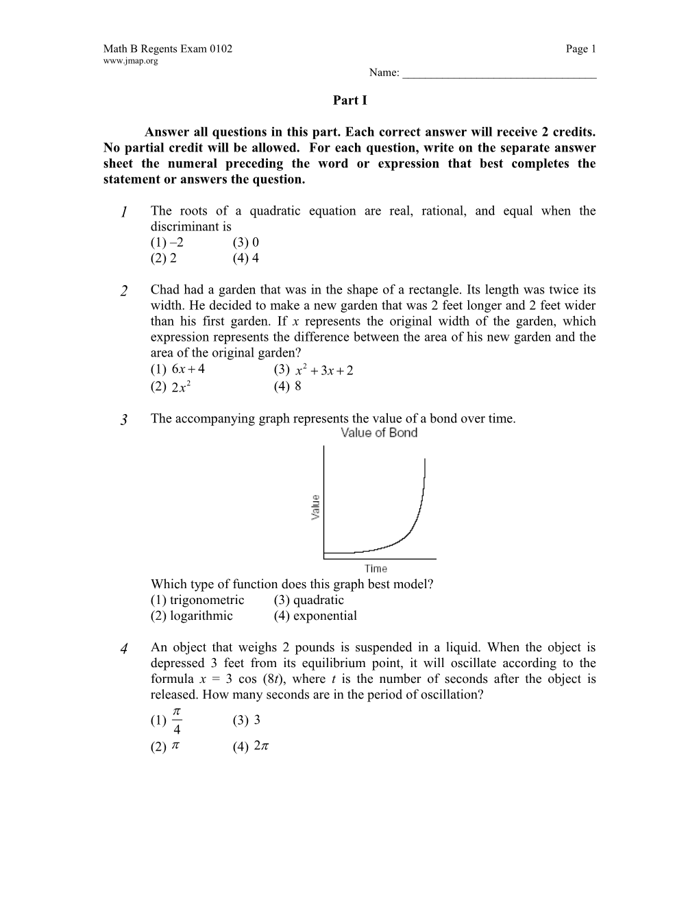 January 2002 Math B Regents Exam