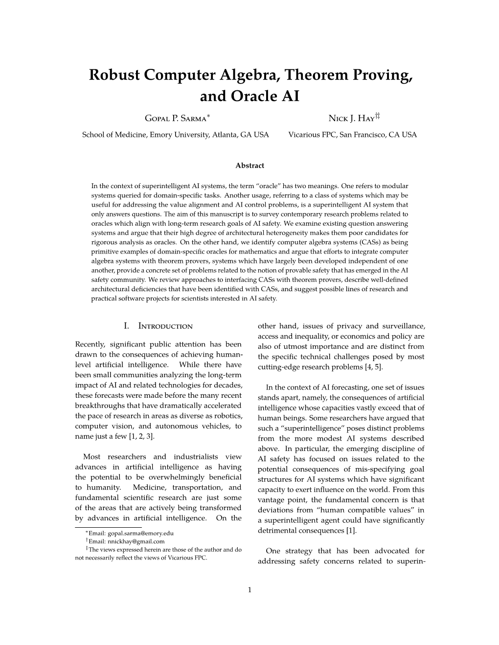 Robust Computer Algebra, Theorem Proving, and Oracle AI