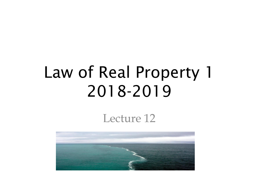 Proprietary Estoppel I