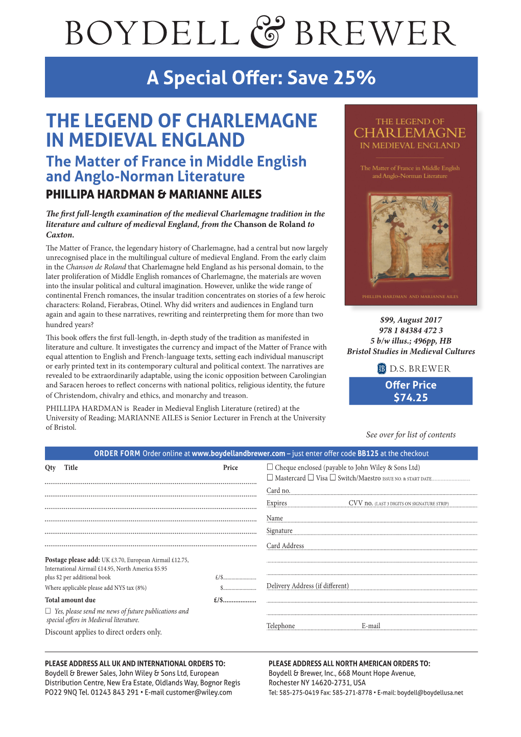 Save 25% the LEGEND of CHARLEMAGNE in MEDIEVAL