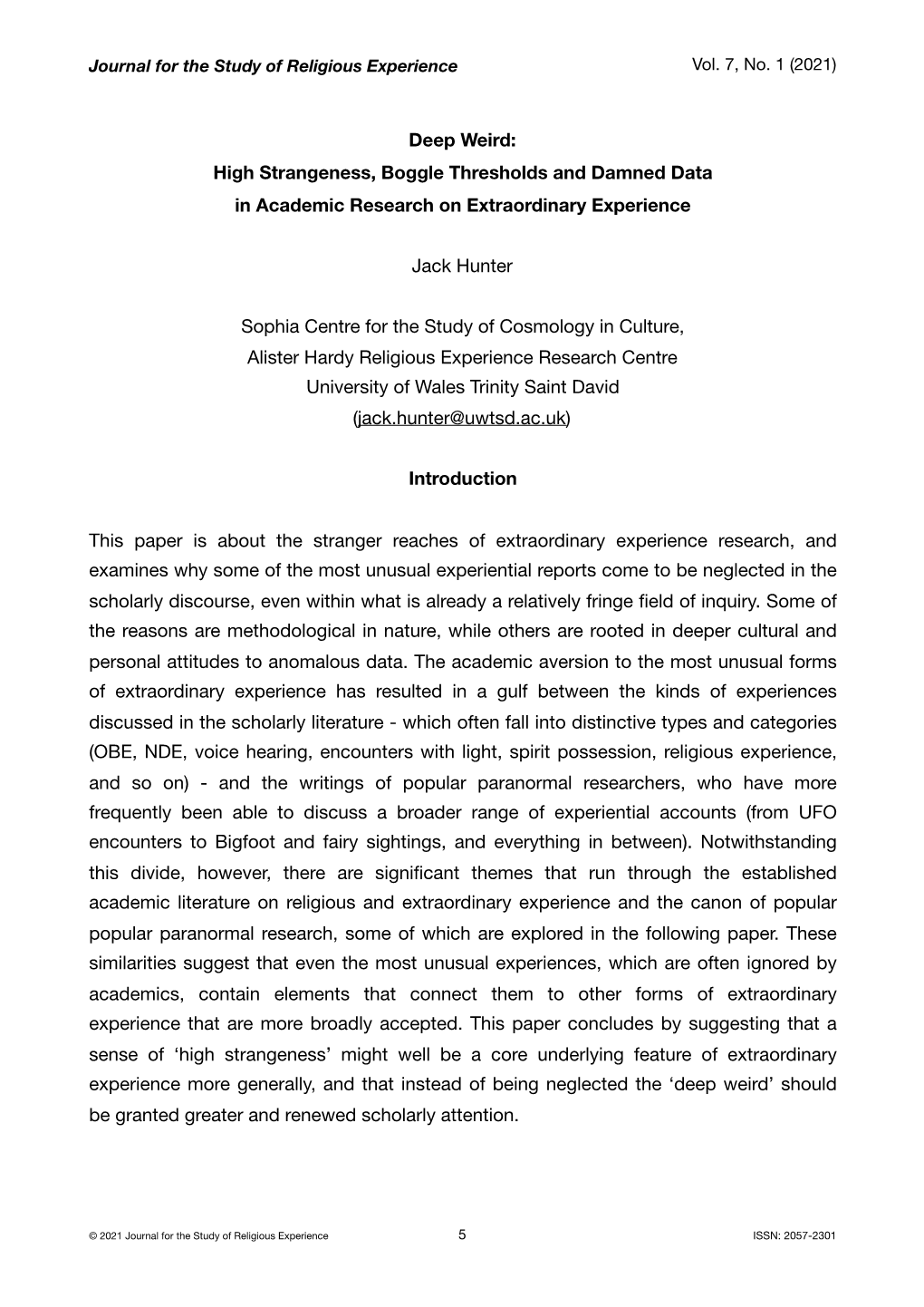 High Strangeness, Boggle Thresholds and Damned Data in Academic Research on Extraordinary Experience