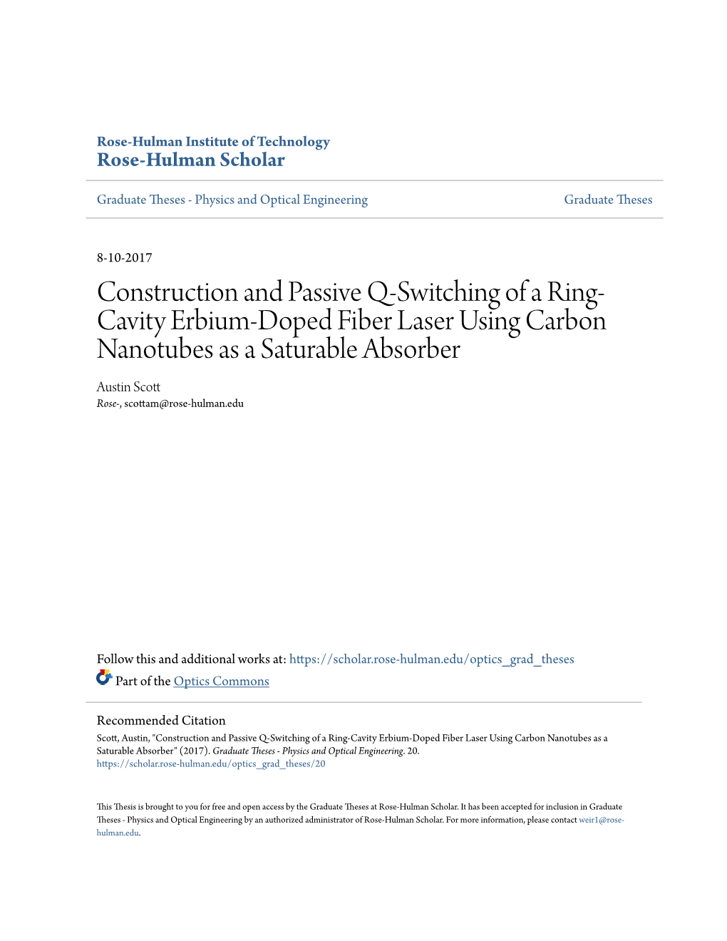 Construction and Passive Q-Switching of a Ring-Cavity Erbium-Doped Fiber Laser Using Carbon Nanotubes As a Saturable Absorber