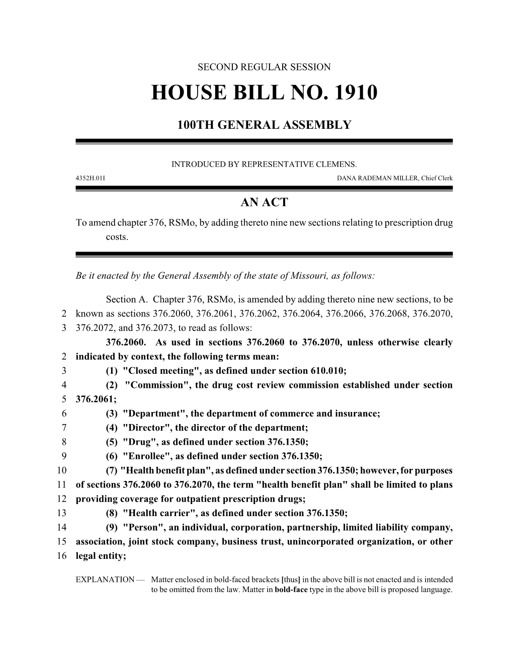 House Bill No. 1910