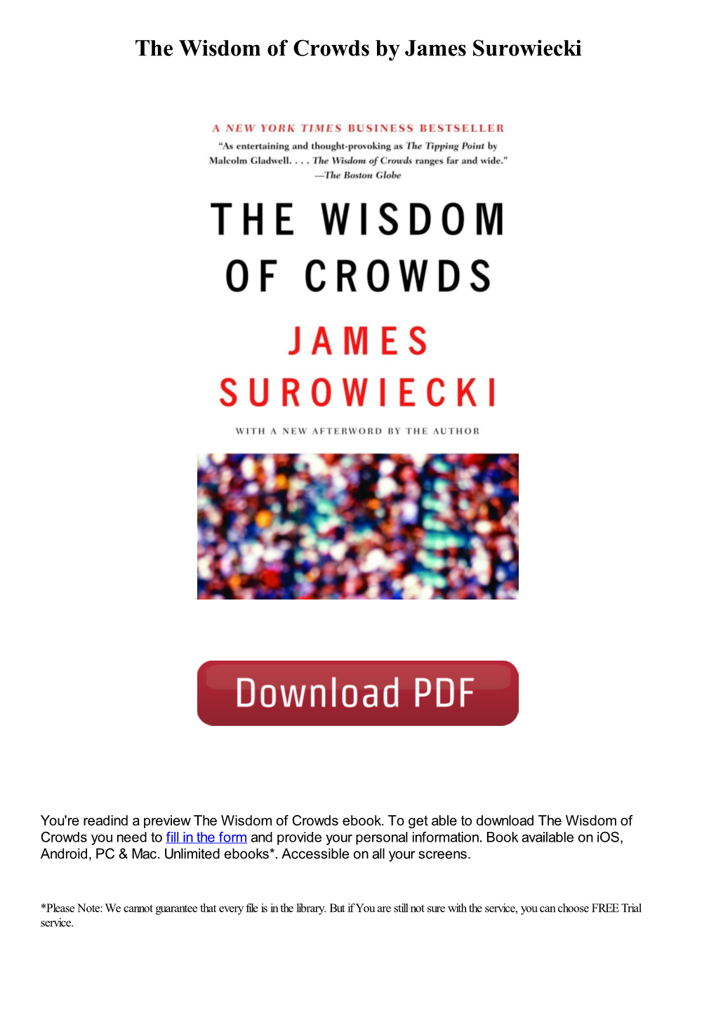 The Wisdom of Crowds by James Surowiecki