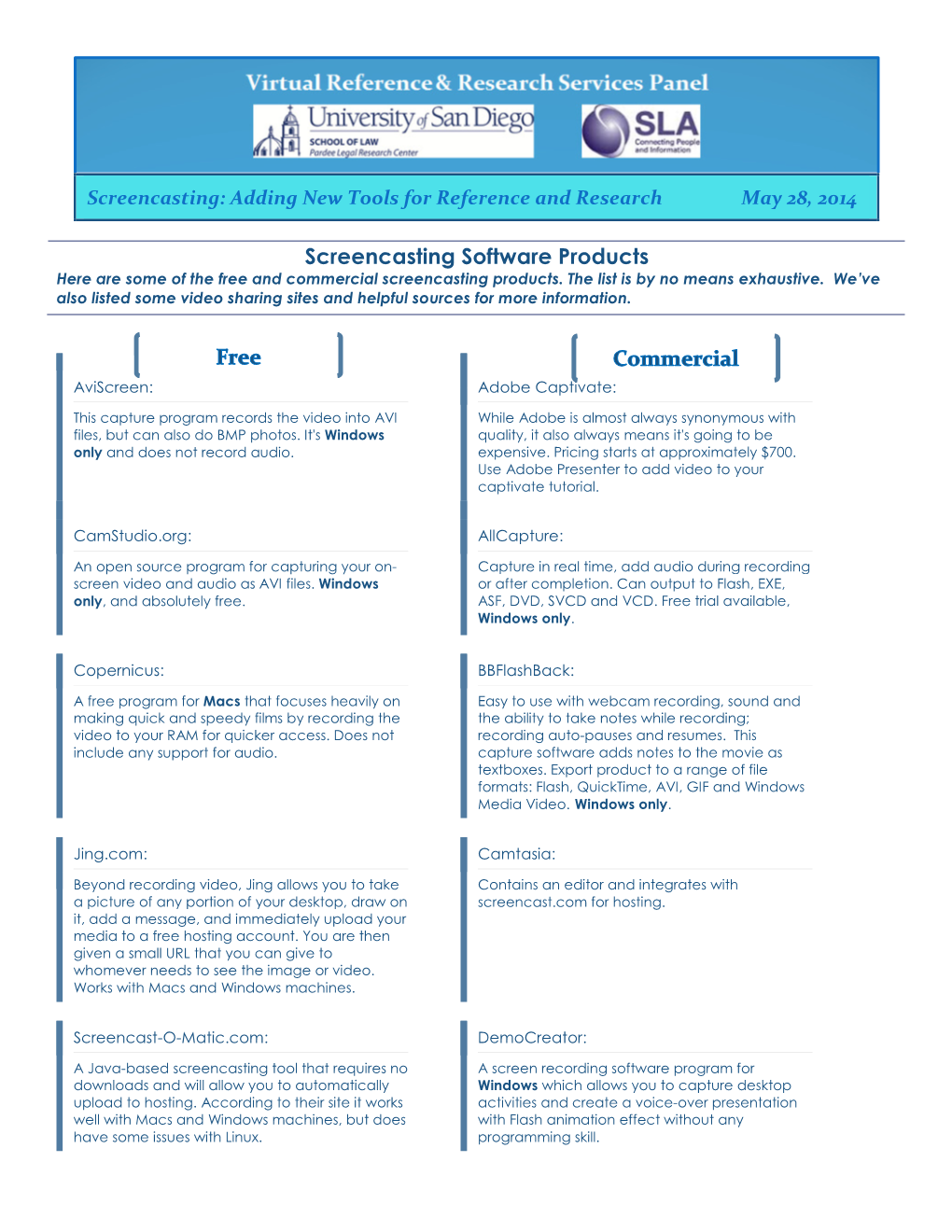 Screencasting Software Products Here Are Some of the Free and Commercial Screencasting Products