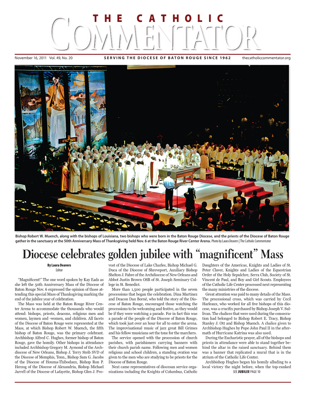 Diocese Celebrates Golden Jubilee with “Magnificent” Mass by Laura Deavers Vost of the Diocese of Lake Charles, Bishop Michael G