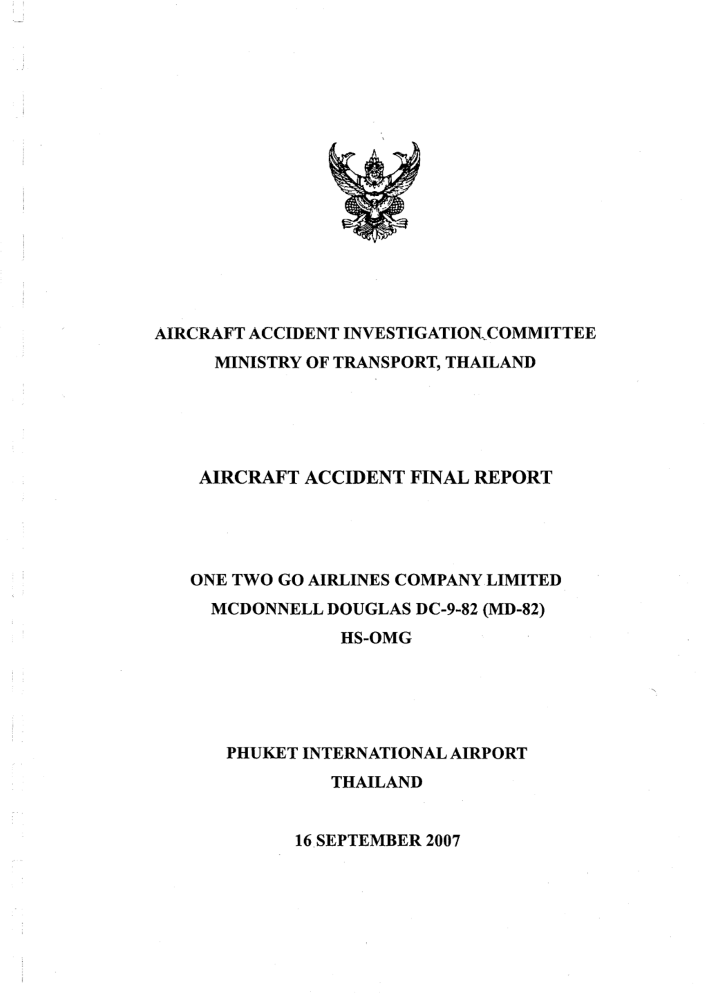 Aircraft Accident Final Report