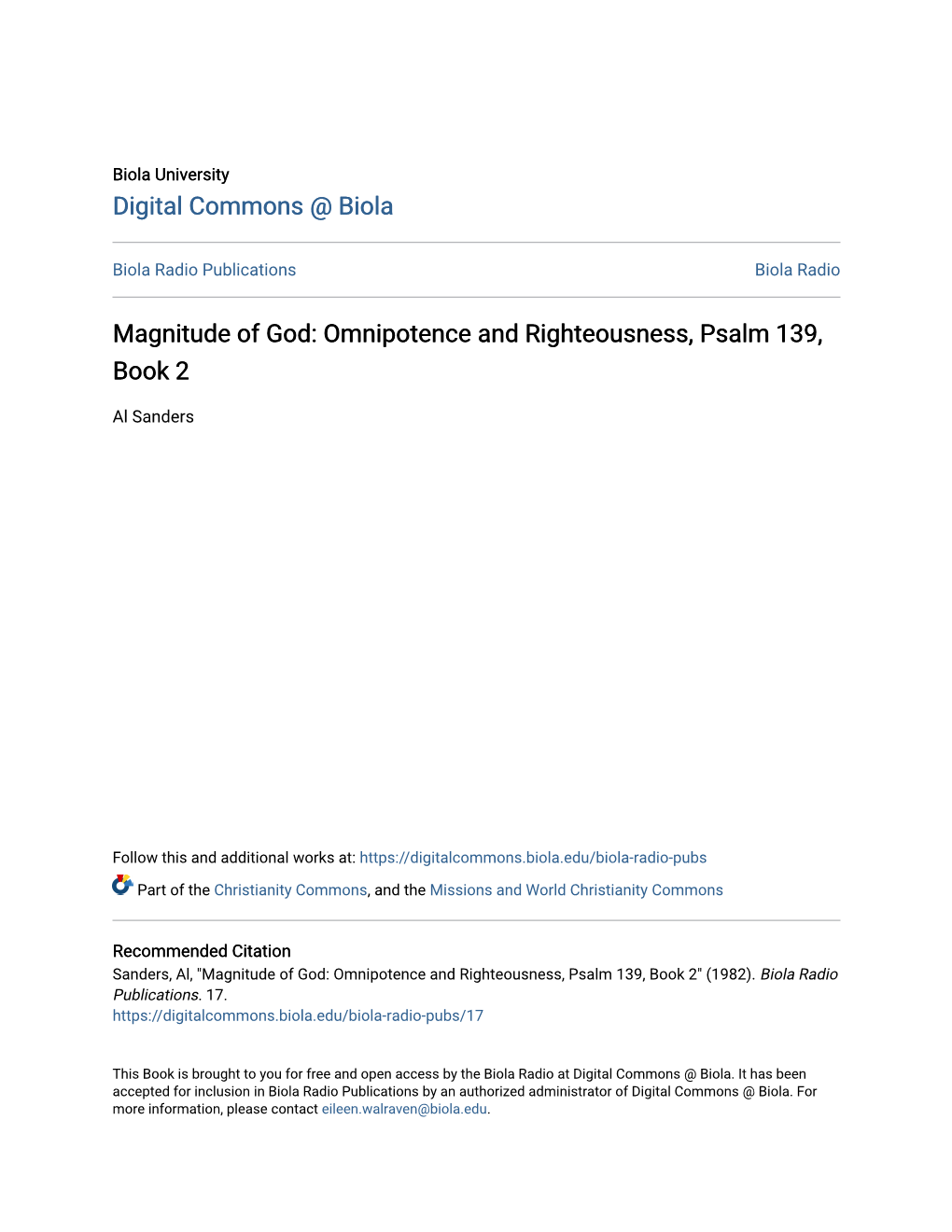 Magnitude of God: Omnipotence and Righteousness, Psalm 139, Book 2