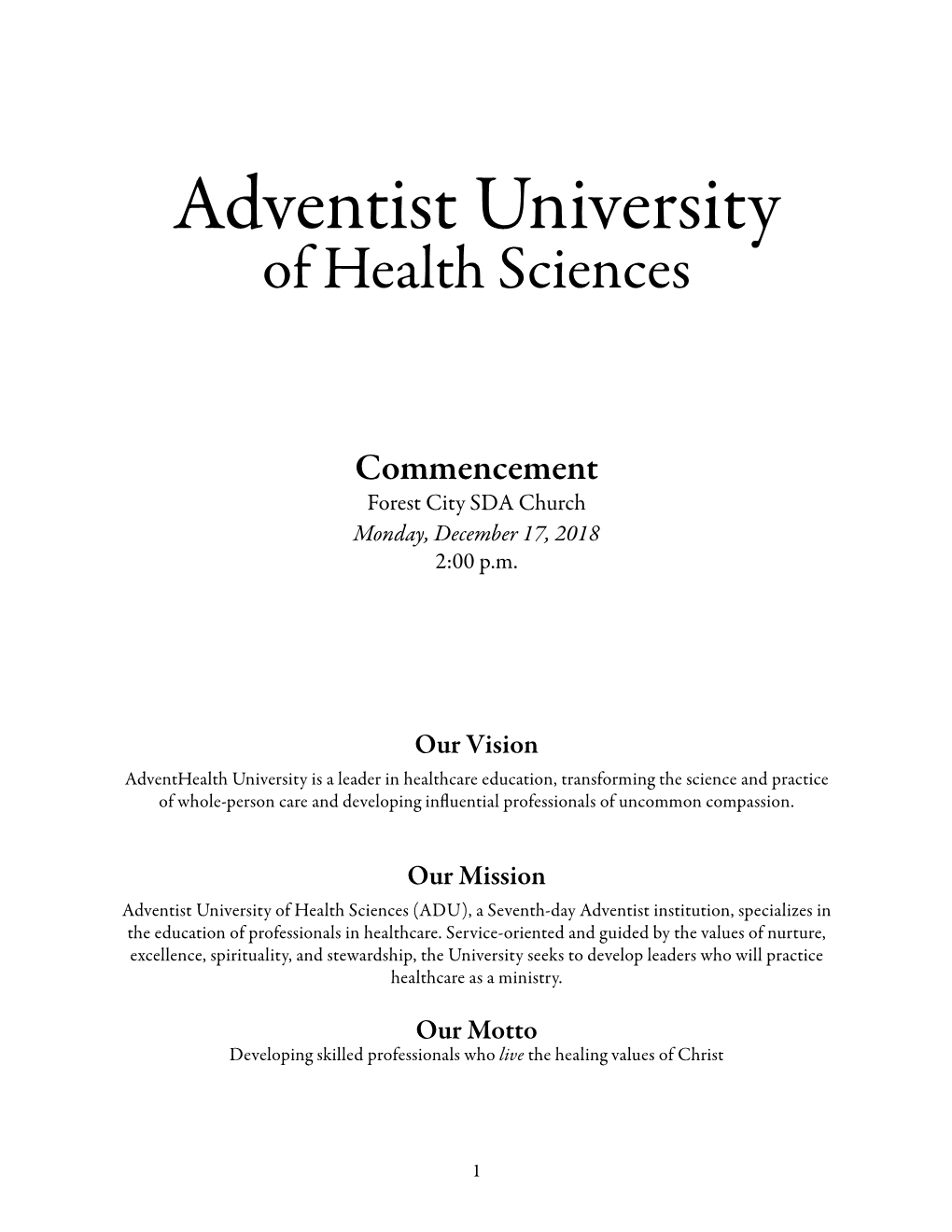 Adventist University of Health Sciences