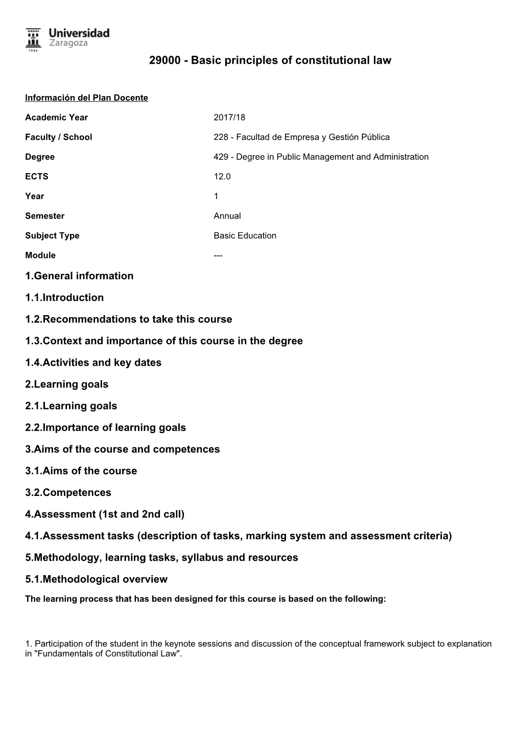 29000 - Basic Principles of Constitutional Law