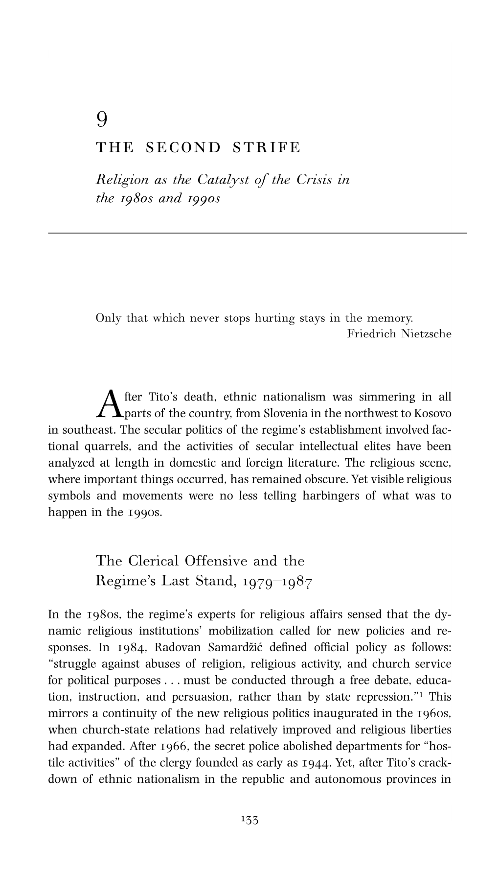 Page 1 133 9 Religion As the Catalyst of the Crisis in the 1980S And